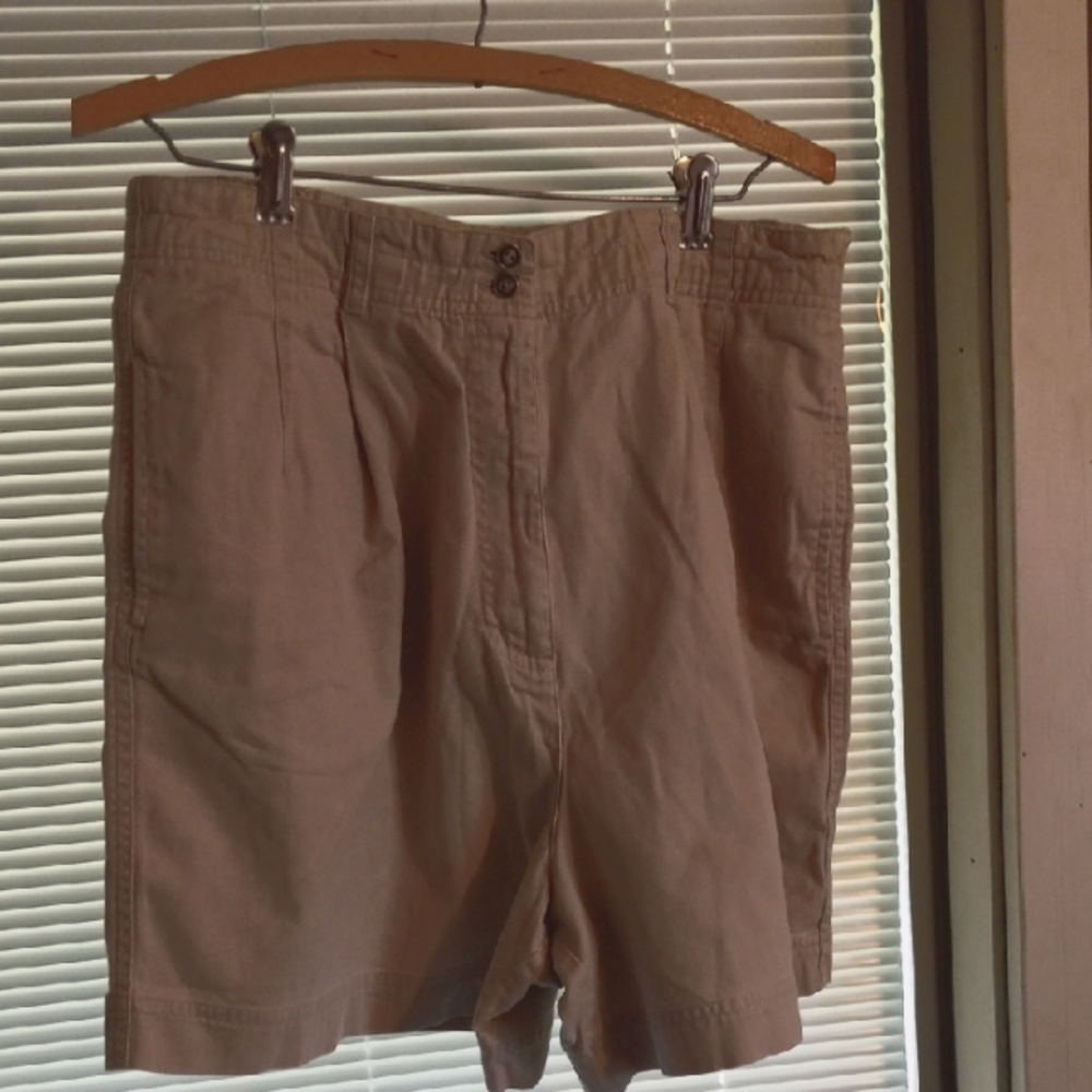 Rafaella Tan Cargo Shorts Lightweight Casual Size 14 100% Cotton